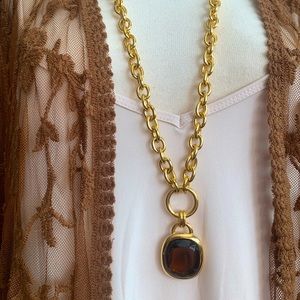 Joan Rivers extra long gold necklace